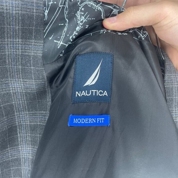 Nautica Modern Fit Two Button Double Vent Suit Jacket Blazer Sport Coat 44L - Picture 3 of 4
